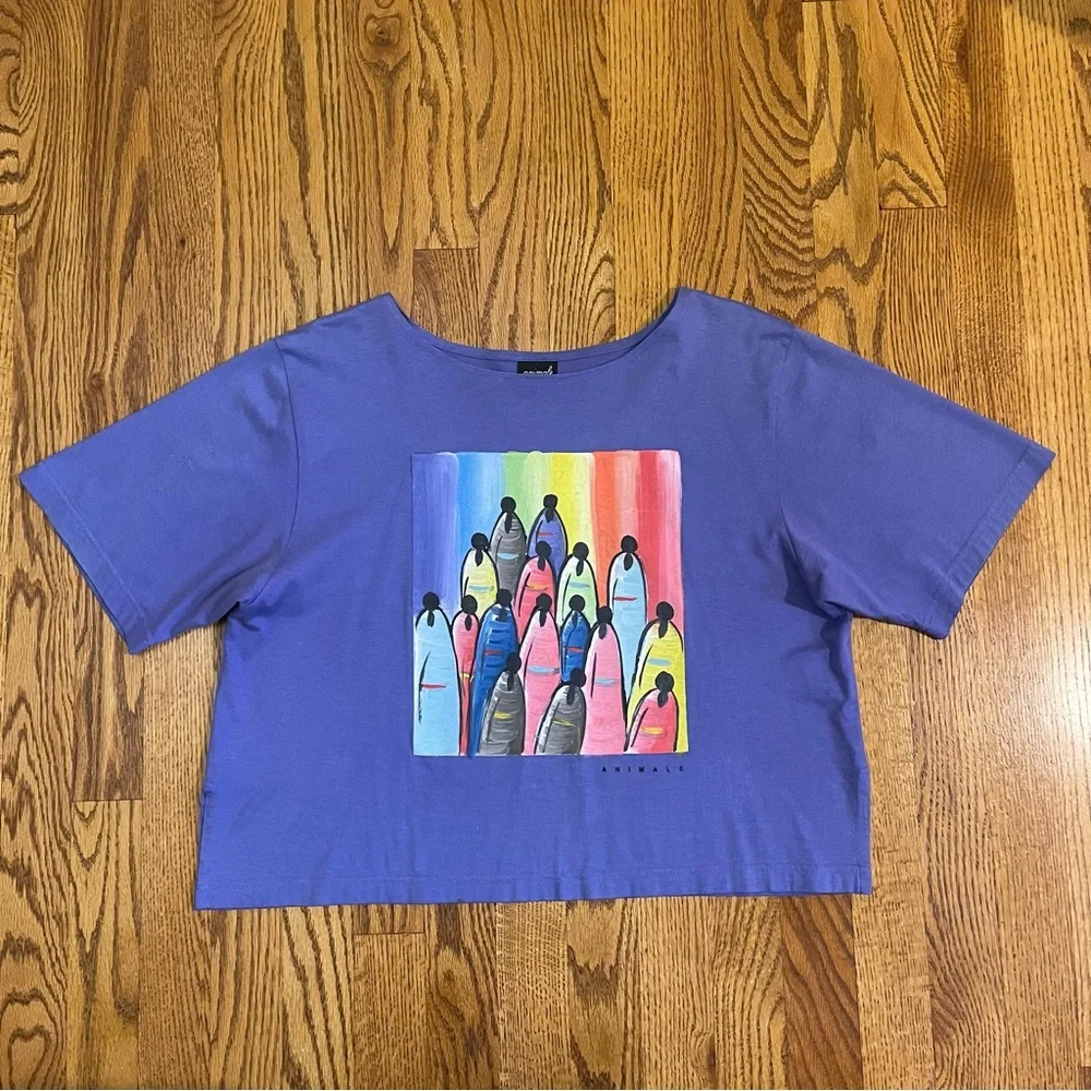 Hand Painted Animale by Jacques Ruc Crop Top - Picture 3 of 10